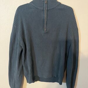 Men’s Blue Calvin Klein Long Sleeve Quarter Zip Sweater Size L